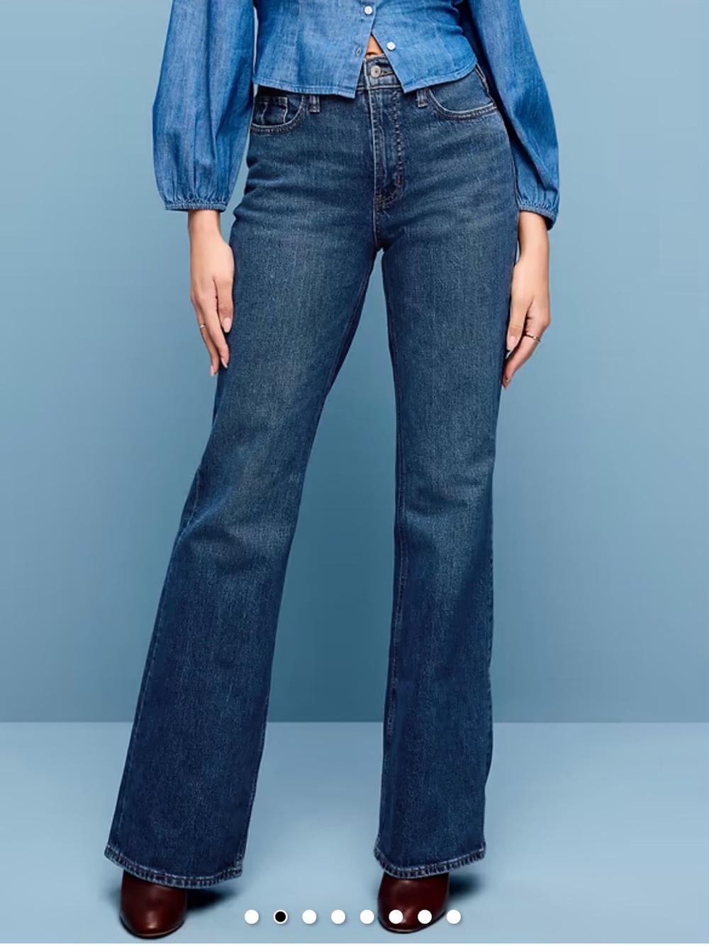 Old Navy Mid-Rise Dark Blue Loose Bootcut Women’s Jeans